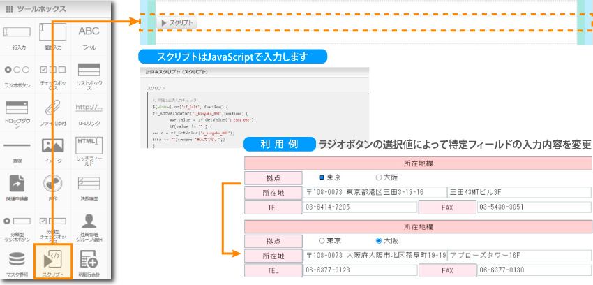 電子申請作成FormDesigner画面・スクリプト